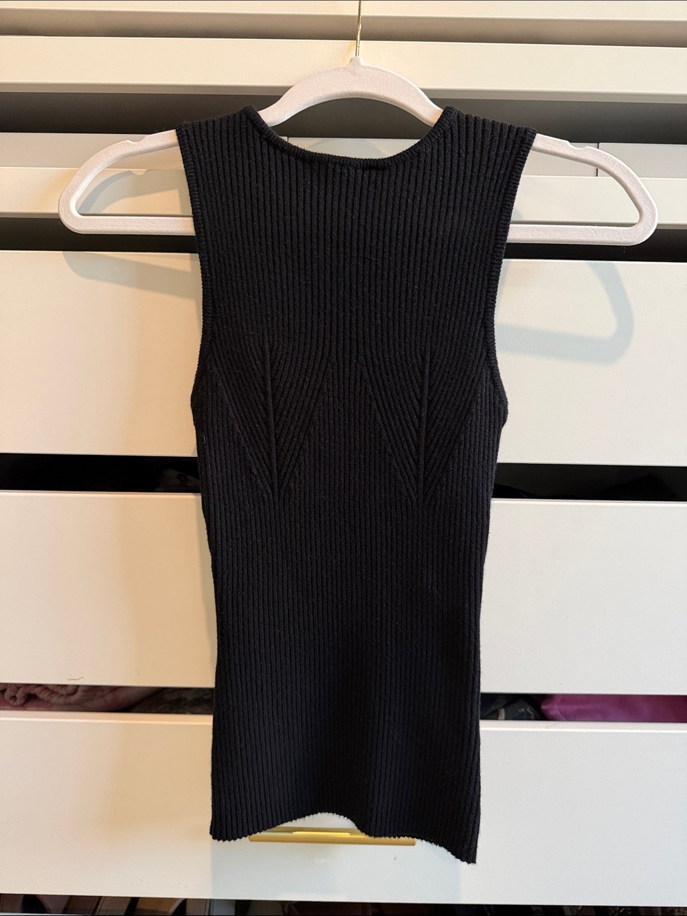 Black Ribbed Knit Sleeveless top